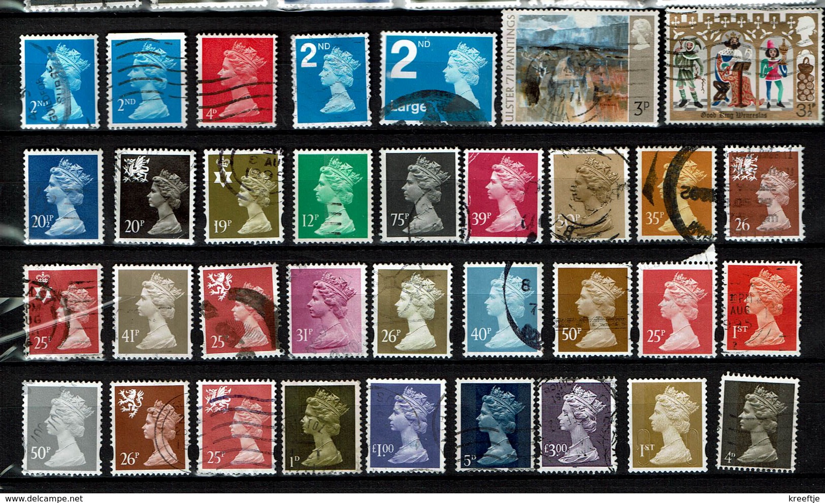 210 Different Stamps UK (7 Scans ) - Collections (without Album)