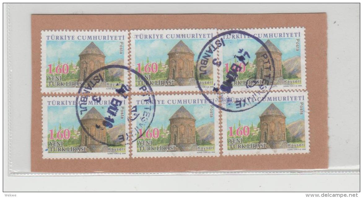 Türkei 001 / Ausschnitt Kayseri (Turm) 2016 (6 X) O - Used Stamps