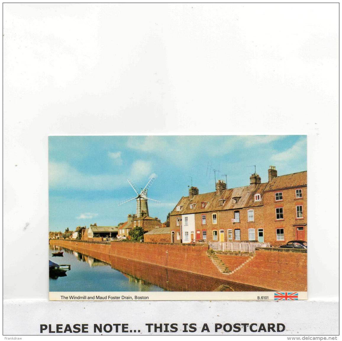 Postcard - Windmill &amp; Maud Foster Drain - Boston Lincolnshire New - Non Classés
