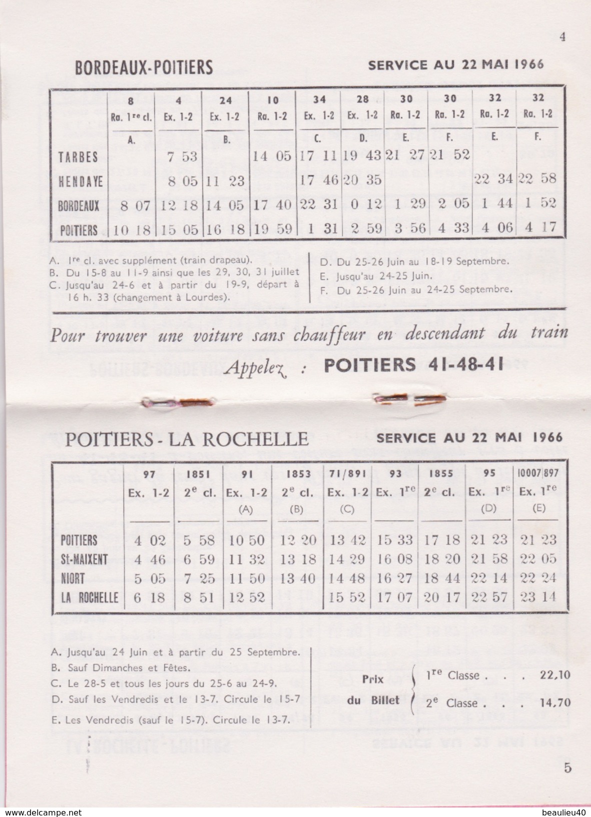 HORAIRES SNCF OFFERTS PAR PAULUS GUILLON À POITIERS - Europe