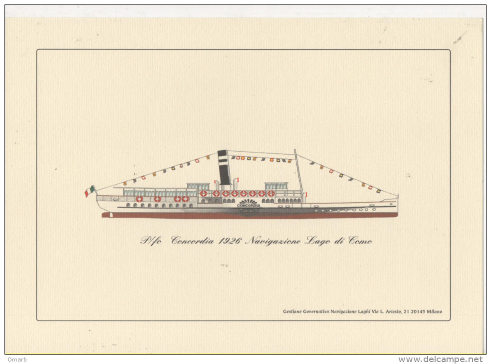 Alt474 Piroscafo Piemonte Navigazione Lago Maggiore Concordia Como Zanardelli Garda Nave Steamer Bateau à Vapeur - Barche