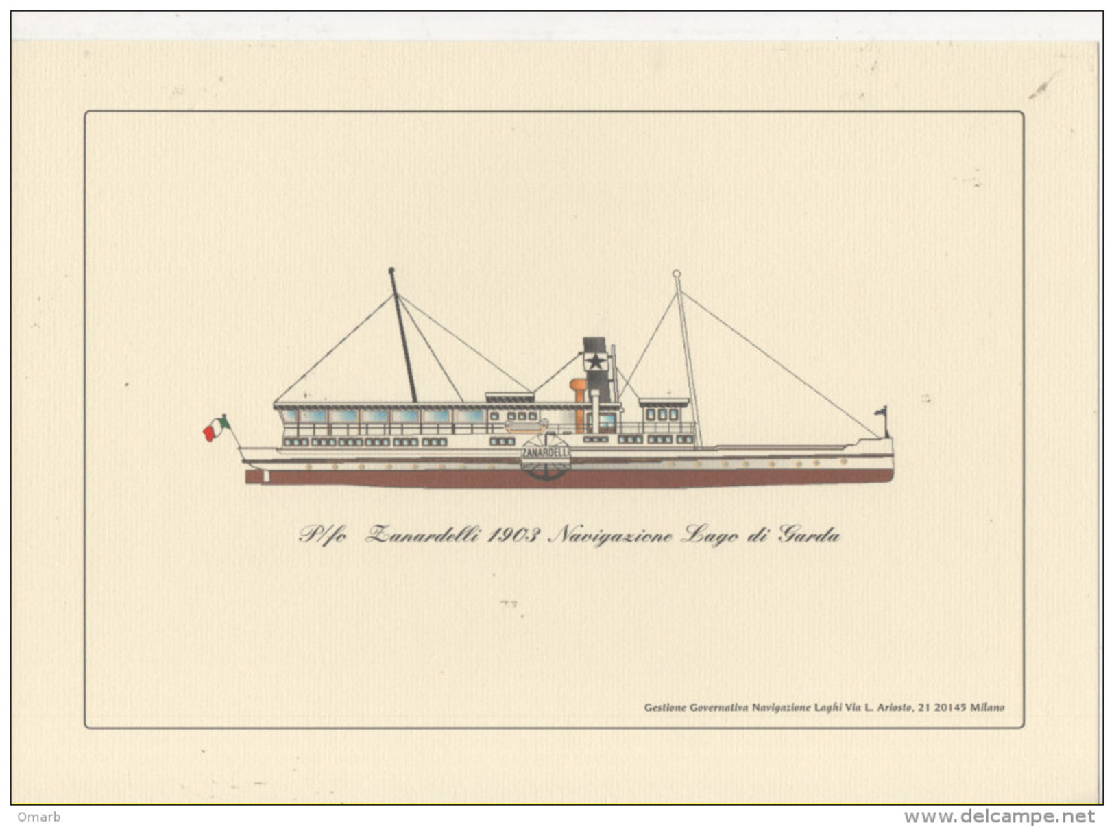 Alt474 Piroscafo Piemonte Navigazione Lago Maggiore Concordia Como Zanardelli Garda Nave Steamer Bateau à Vapeur - Bateaux