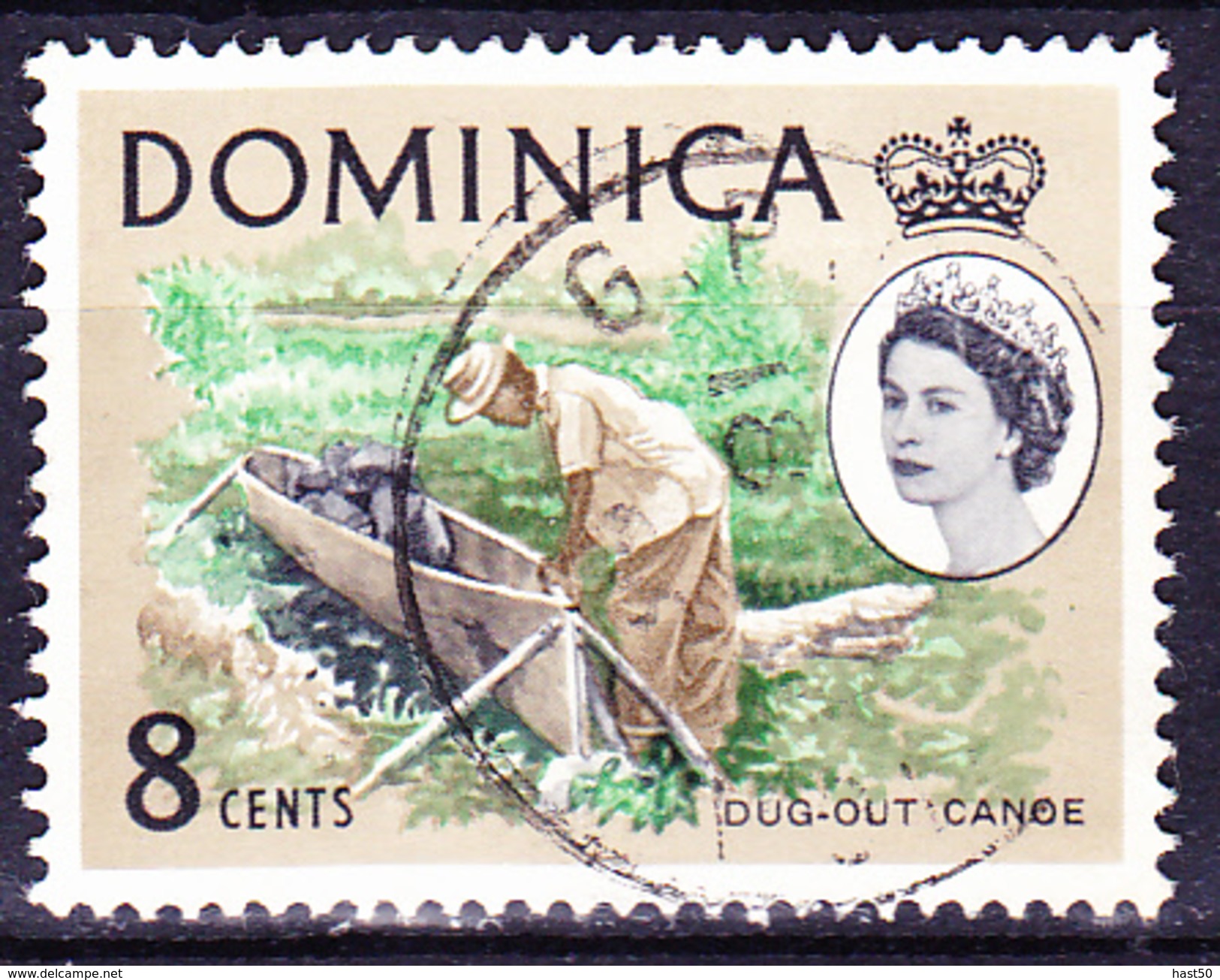 Dominica - Elisabeth II. - Einbaum (MiNr: 166) 1963 - Gest Used Obl - Dominica (...-1978)