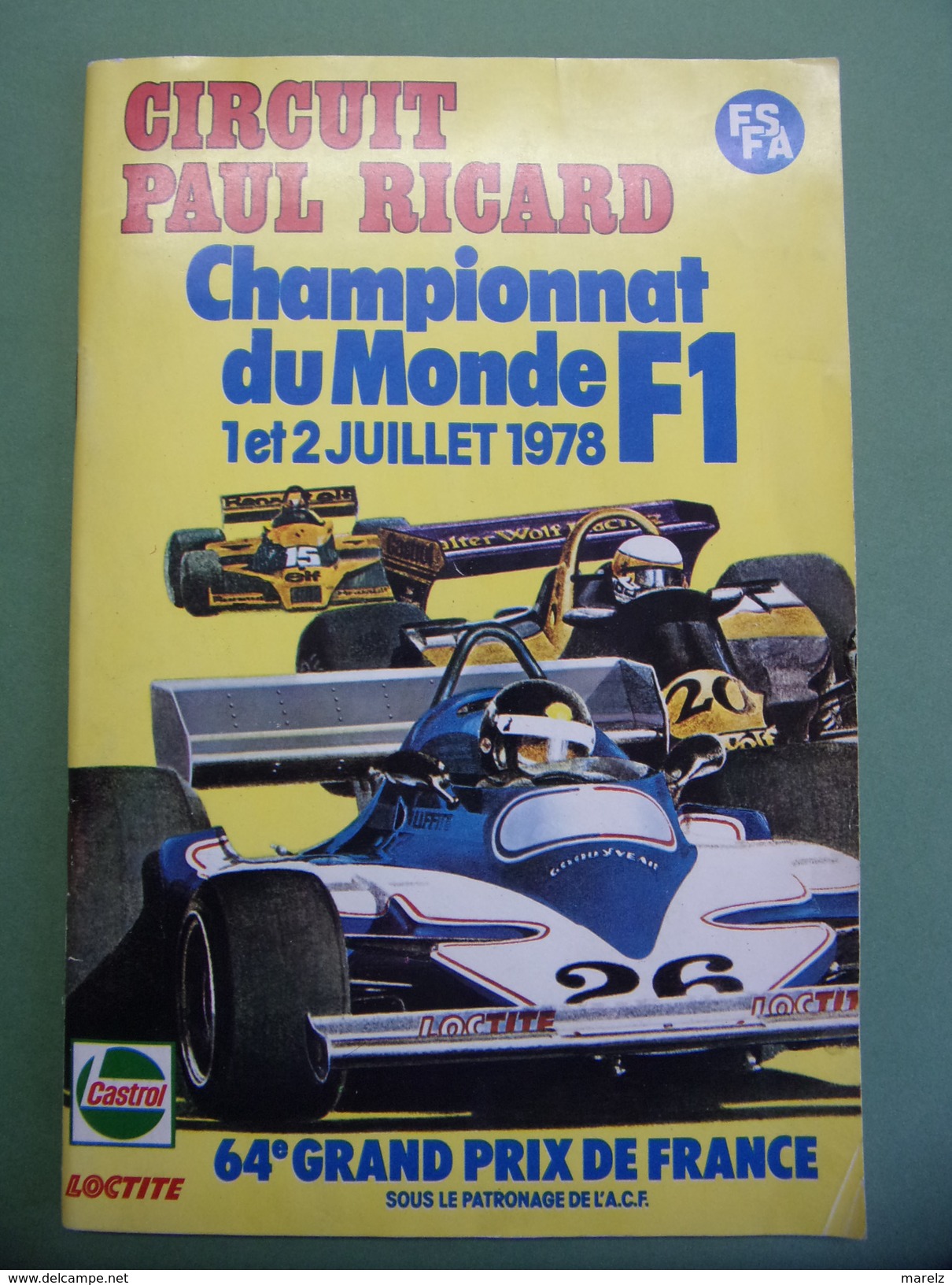 Sport Automobiles F1 Programme Officiel CIRCUIT PAUL RICARD Championnat Du Monde F1 - Ligier Williams Renault McLaren - Car Racing - F1