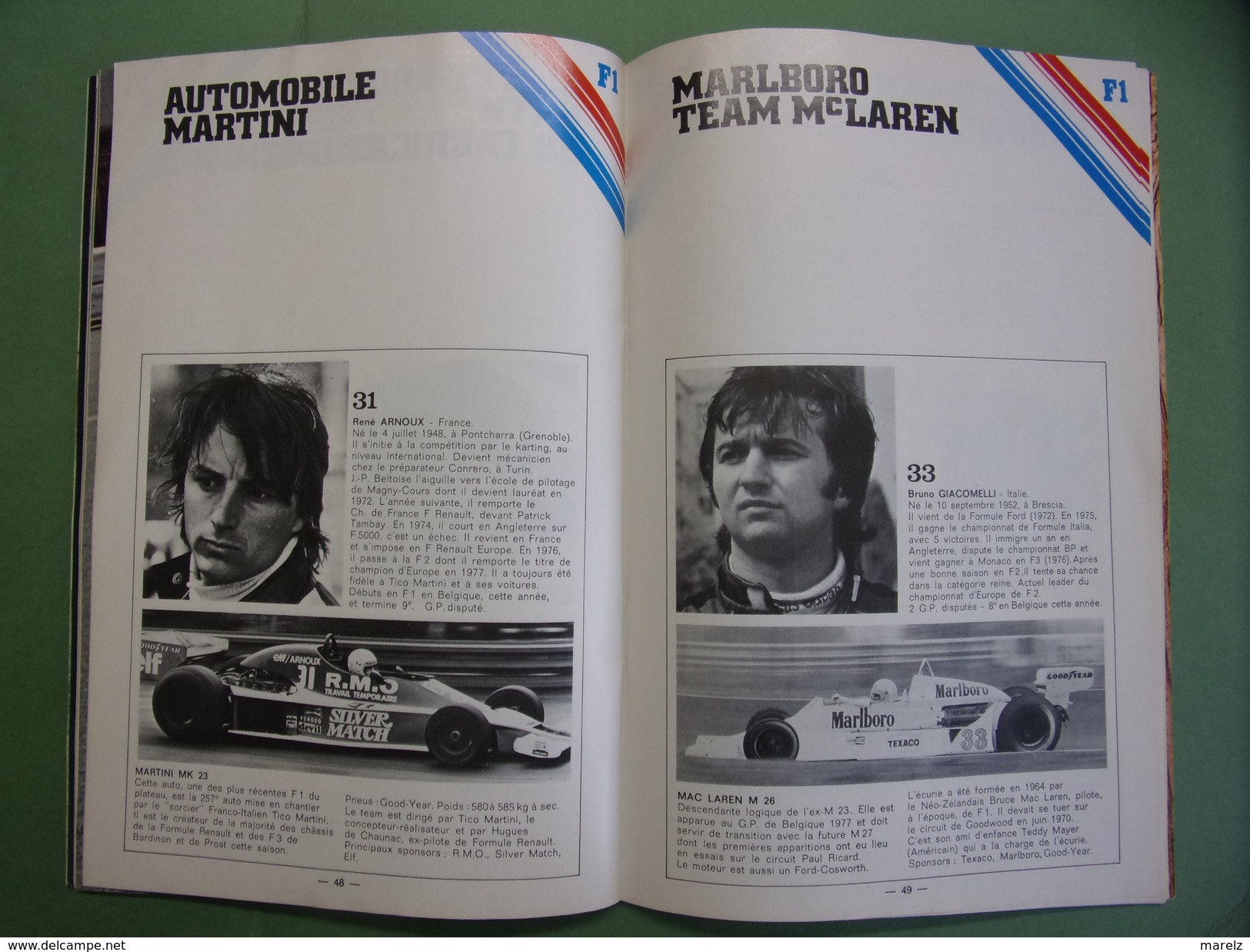 Sport Automobiles F1 Programme Officiel CIRCUIT PAUL RICARD Championnat du Monde F1 - Ligier Williams Renault McLaren