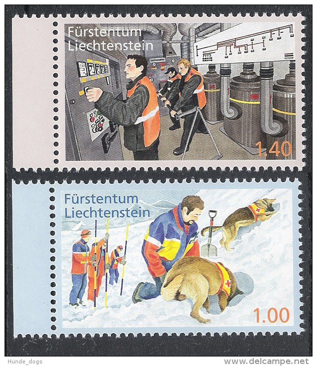 Liechtenstein 2013 Bevölkerungsschutz Hund  Zivilschutz  Mi# 1665-66 ** MNH - Ungebraucht