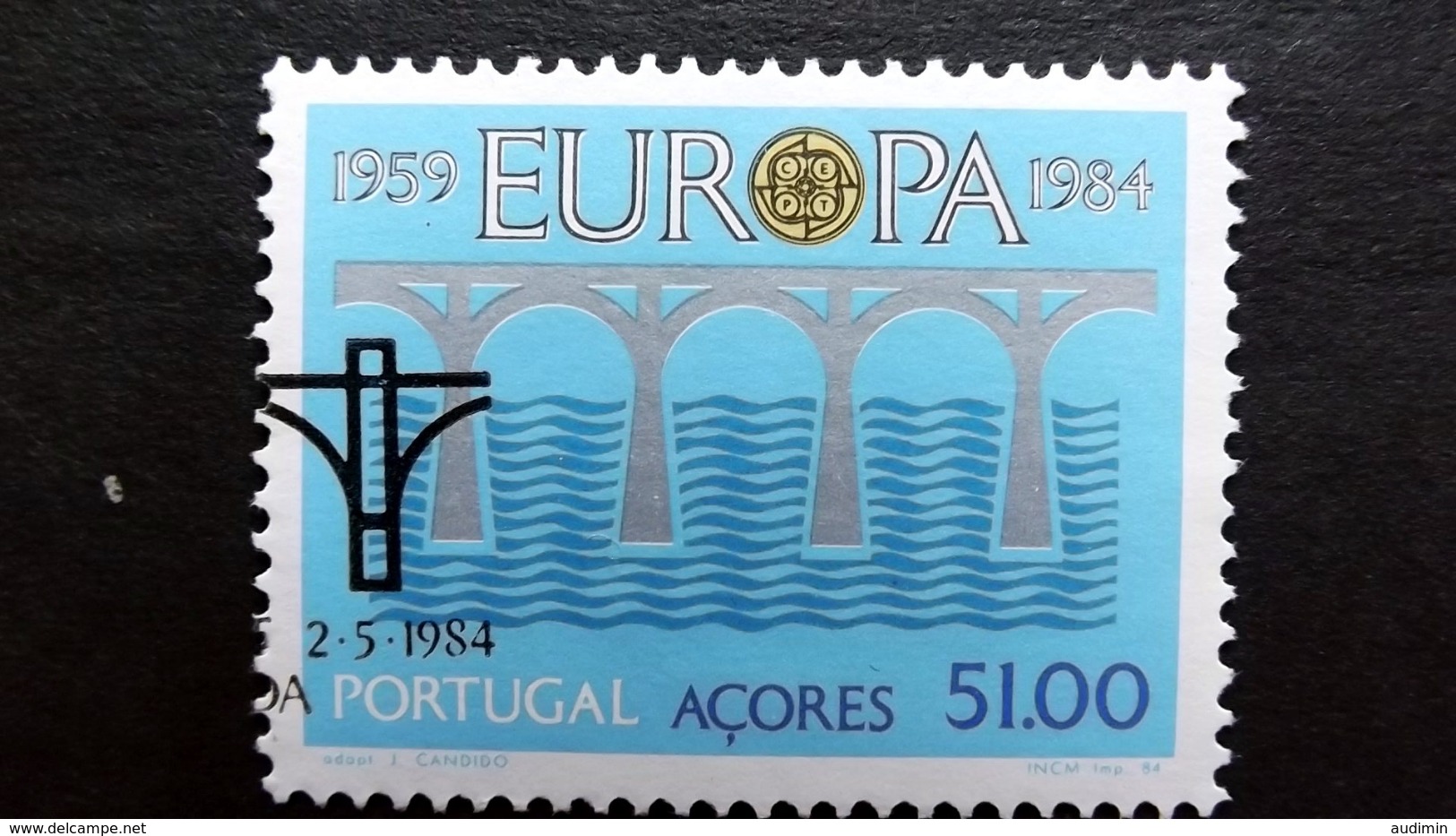 Azoren 364 Oo/ESST, EUROPA/CEPT 1984, Brücken - Azores