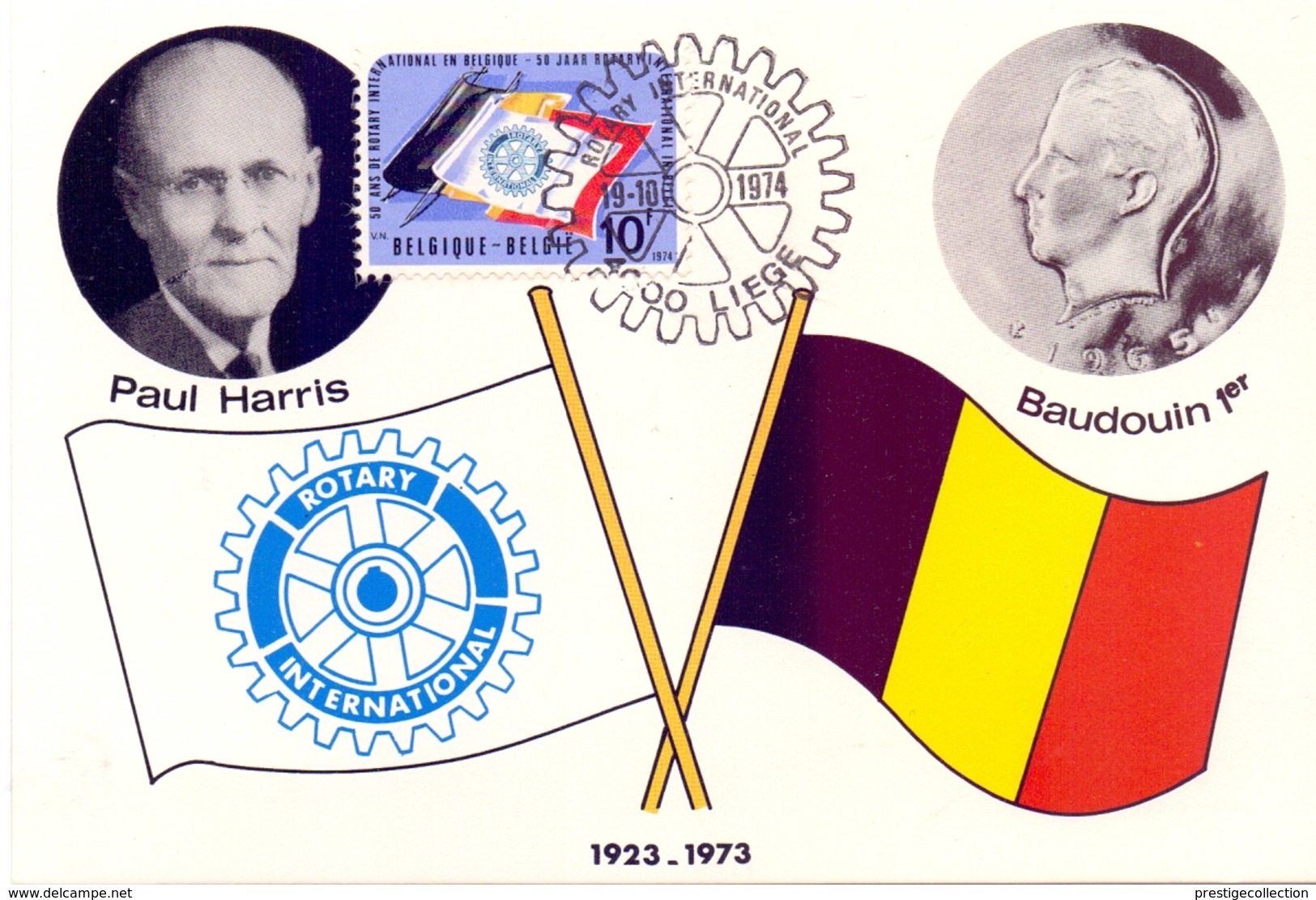 BELGIQUE  MAXIMUN Post Card ROTARY 1974 (FEB170186-189) - Institutions Internationales