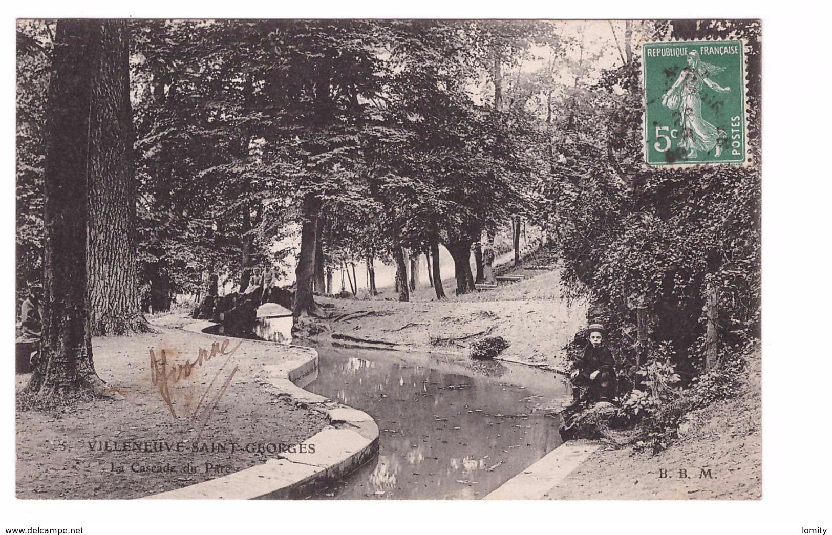 94 Villeneuve Saint Georges La Cascade Du Parc Cachet 1906 - Villeneuve Saint Georges