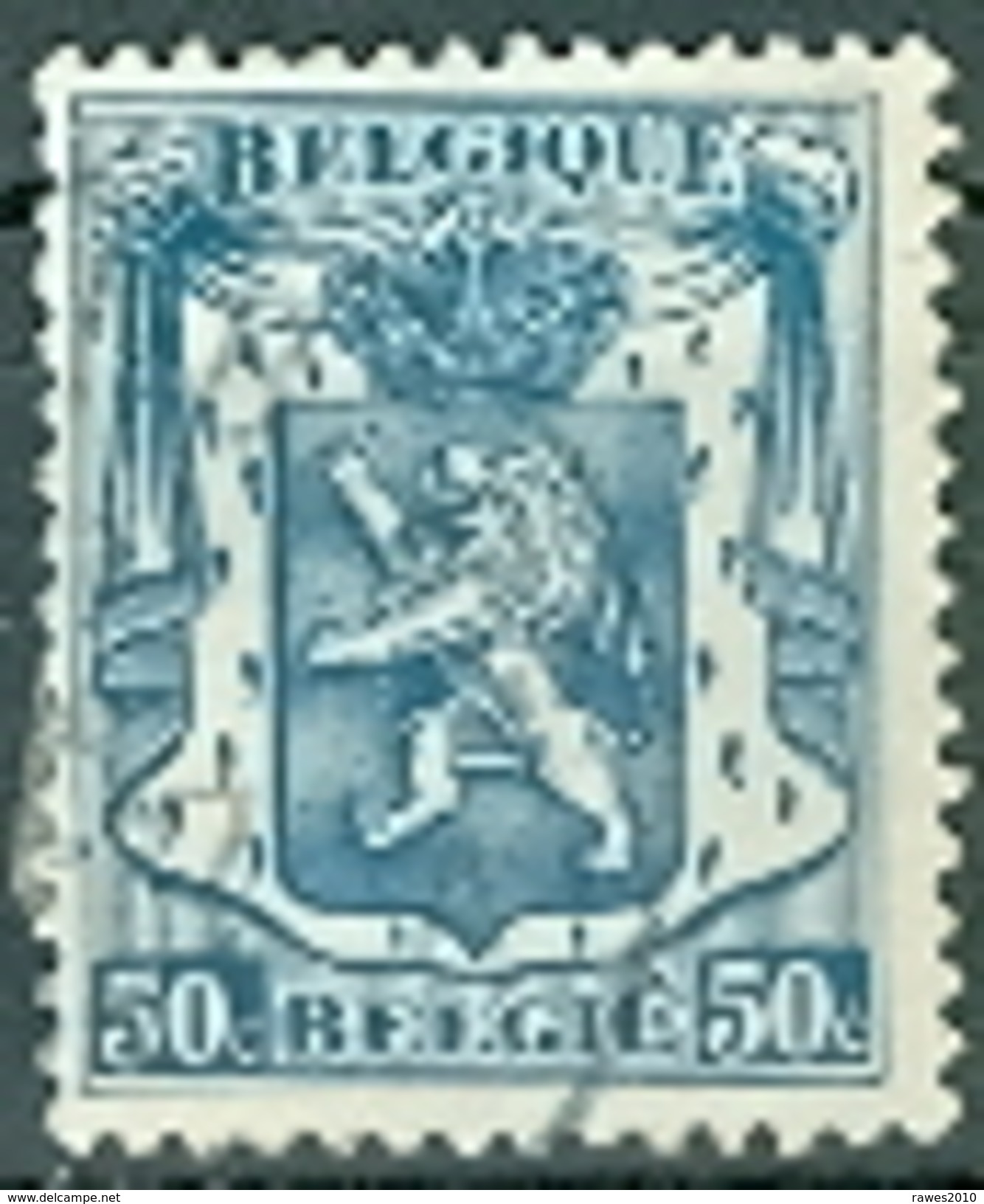 Belgien 1936 5 C. + 50 C. Gest. Wappen Löwe - 1929-1937 Heraldischer Löwe