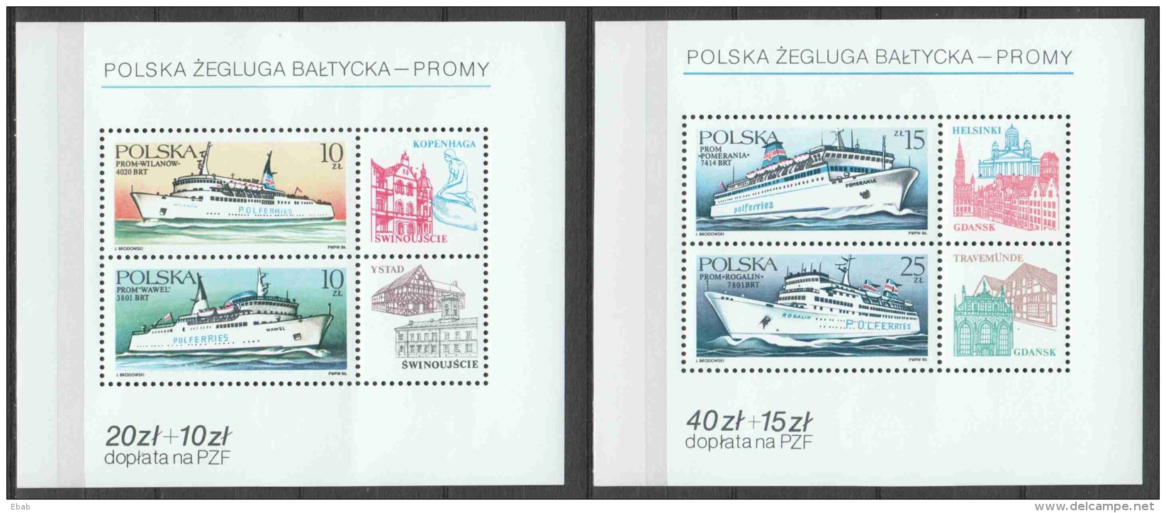 Poland 1986 Mi Blocks 98 + 99 MNH BOATS - Boten