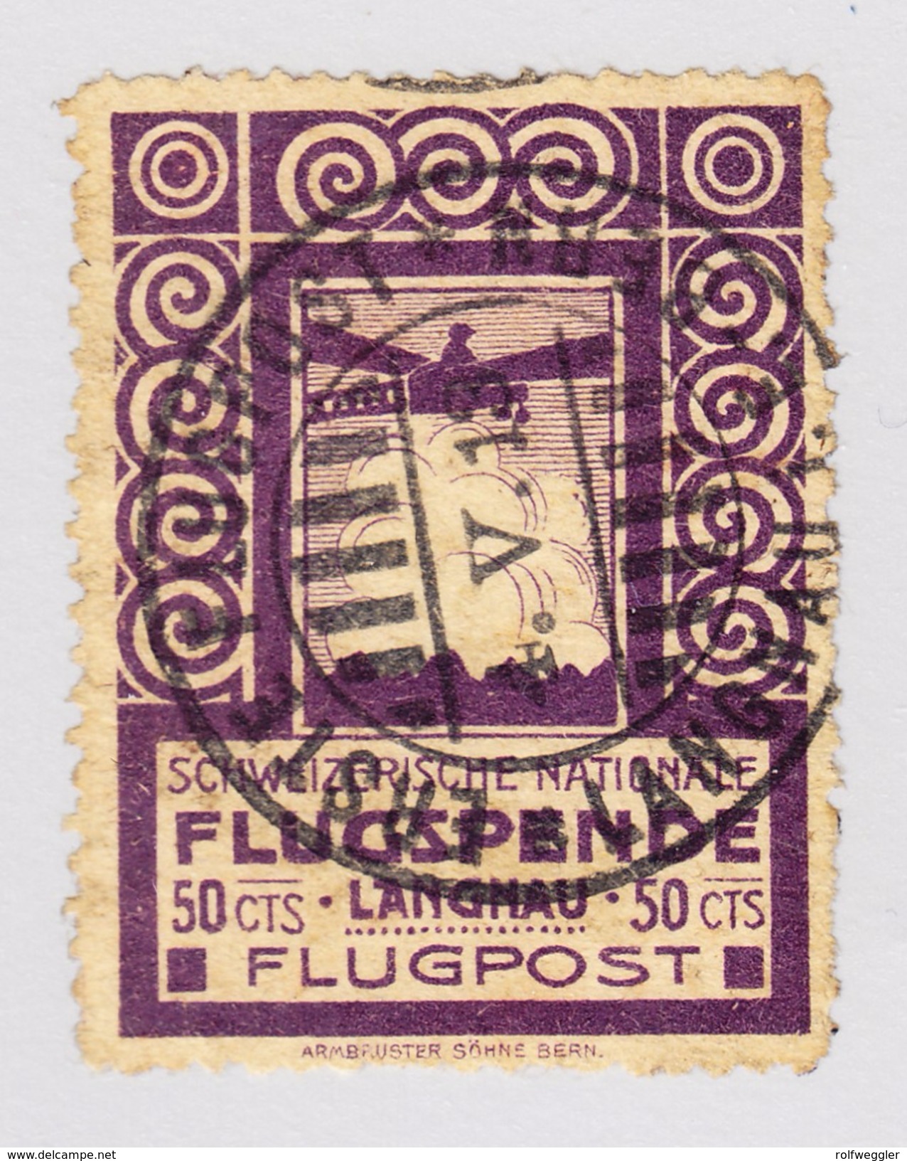 Schweiz 1913 Flugpost Vorläufer VI Langnau Entwertet 4.5.1913 - Gebraucht