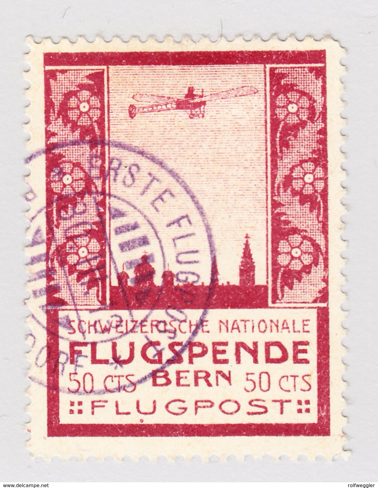 Schweiz 1913 Flugpost Vorläufer III BERN Entwertet 30.3.1913 - Oblitérés