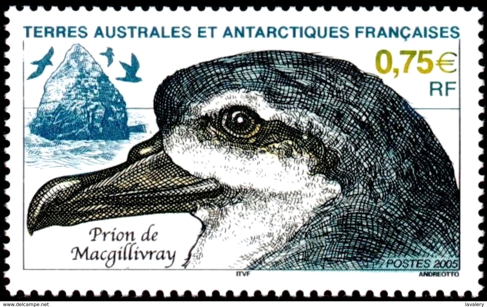 FRENCH ANTARCTIC TERRITORIES FSAT TAAF 2005 Bird McGillivray's Prion Birds Animals Fauna MNH - Autres & Non Classés