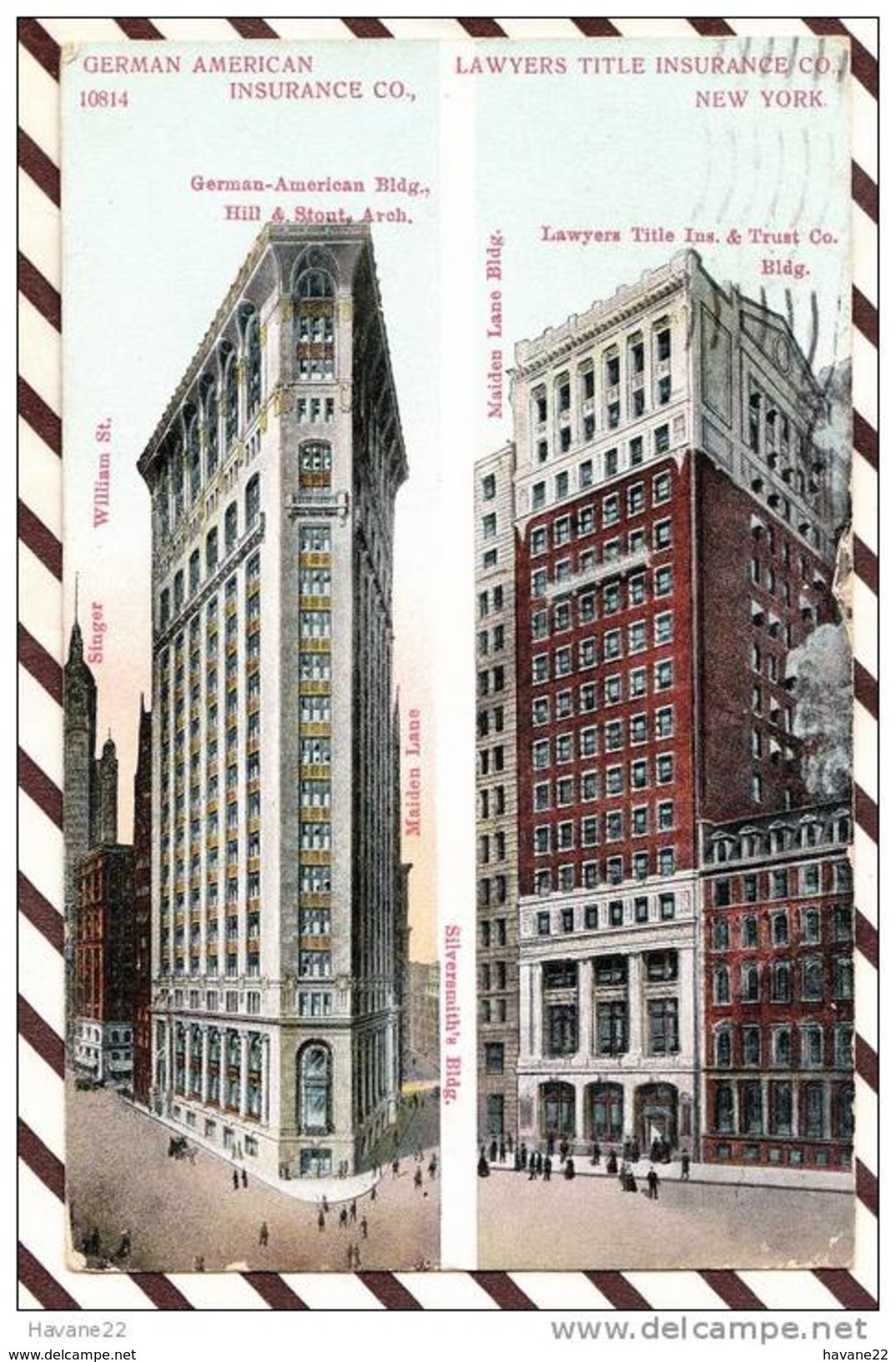 U2050 GERMAN AMERICANINSURANCE BLDG  LAWYERS TITLE INSURANCE   NEW YORK 1911    2 SCANS - Autres & Non Classés