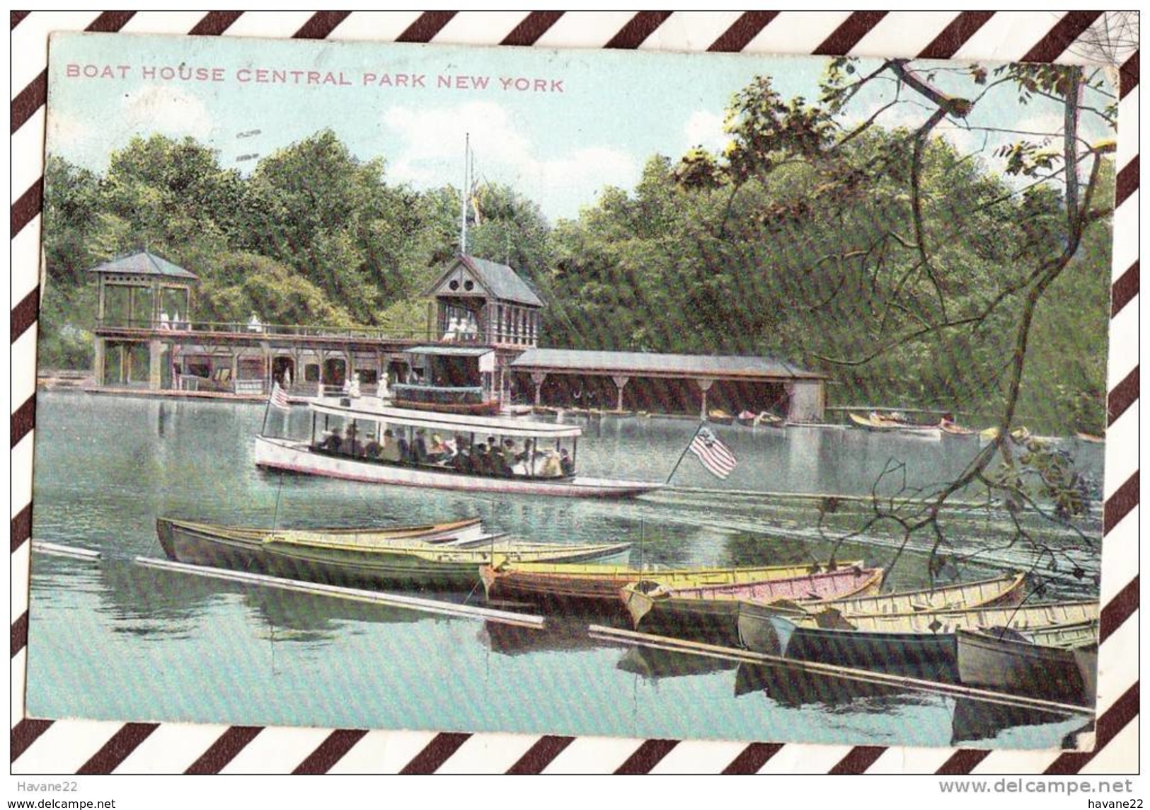 U2059 BOAT HOUSE CENTRAL PARK  NEW YORK 1911    2 SCANS - Autres & Non Classés