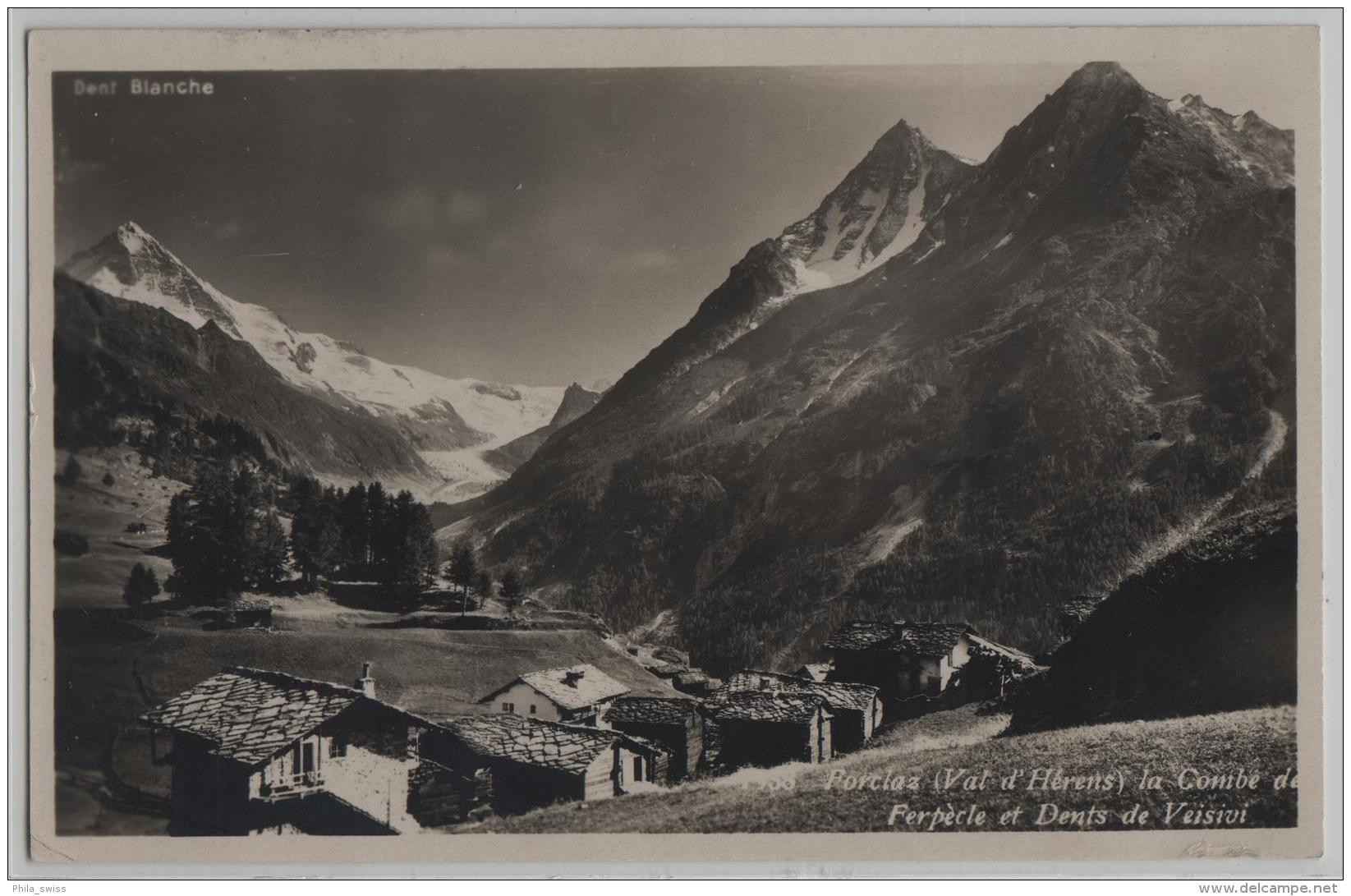 Forclaz (Val D'Herens La Combe De Ferpecle Et Dents De Veisivi - Phototypie - Autres & Non Classés