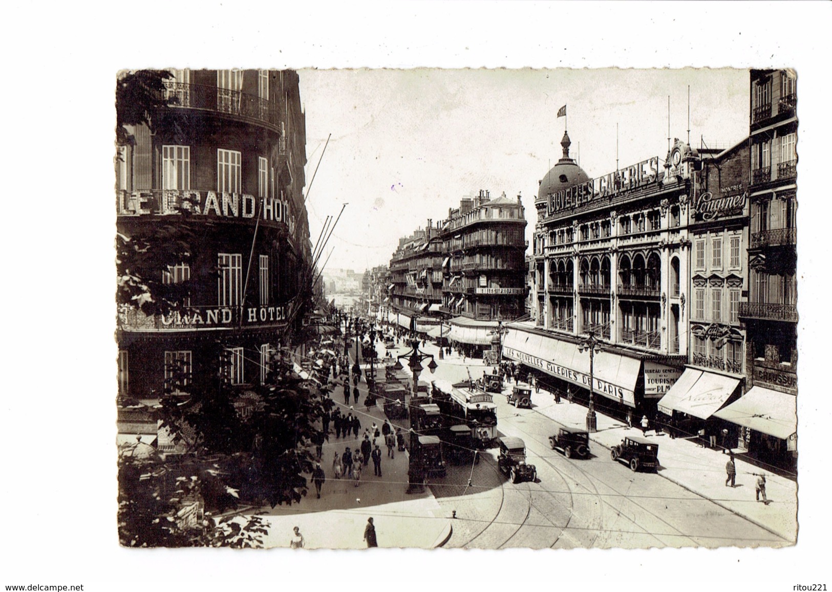 13 - MARSEILLE - La Canebière - Cap 26 - 1939 - Grand Hôtel Montres LONGINES Tramway Bijoux FIX - Canebière, Centre Ville