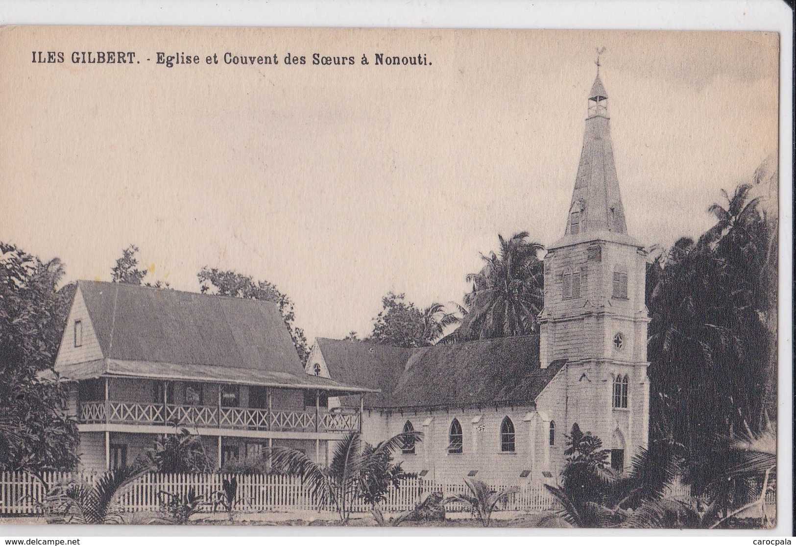 Carte 1915 ILES GILBERT / EGLISE ET COUVENT DES SOEURS A NONOUTI - Micronesië