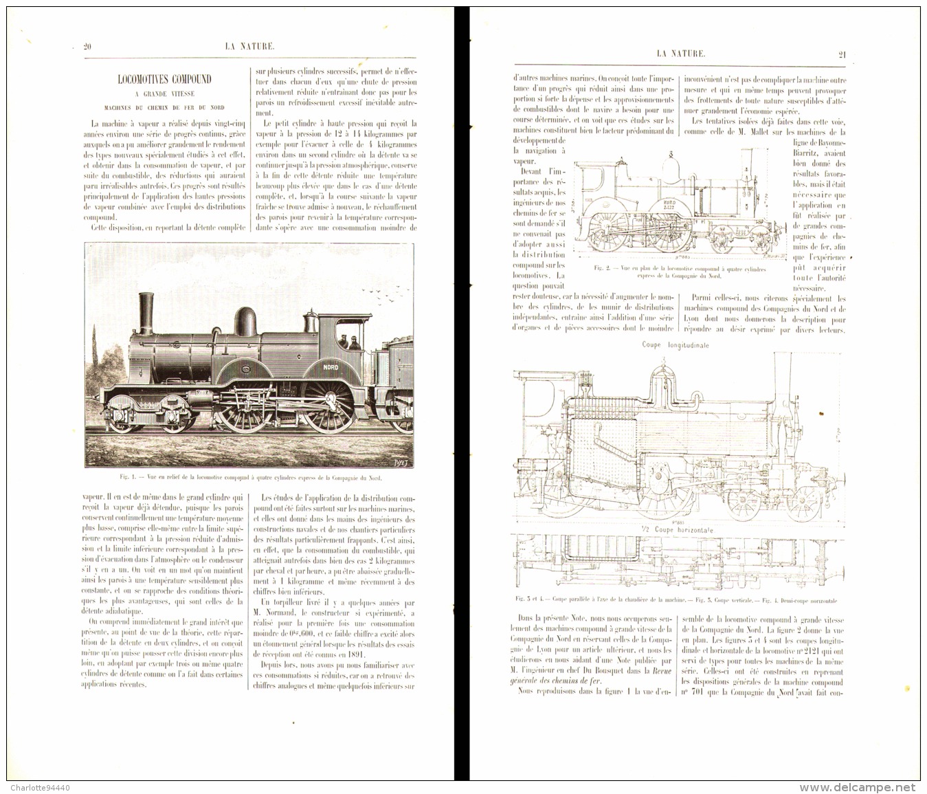 LOCOMOTIVE COMPOUND A GRANDE VITESSE 1896 - Spoorweg