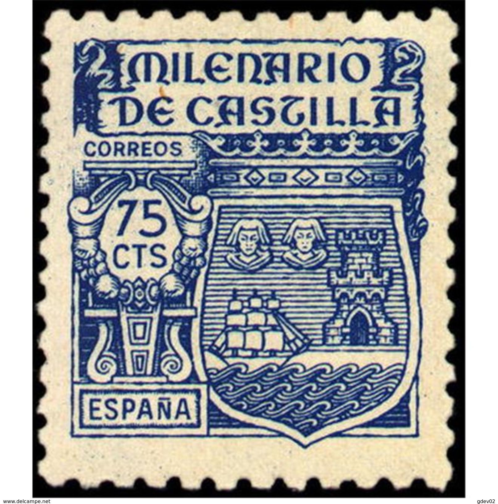 ES982STV-LTV***982STESE.Spain.Espagne .Escudo MILENARIO DE CASTILLA.1943.(Ed 982**) - Sellos