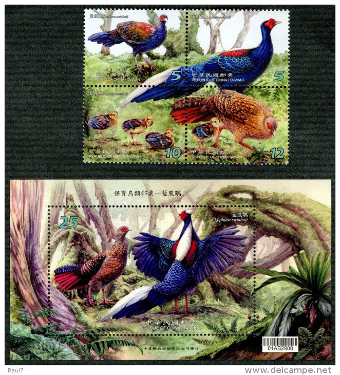 TAIWAN 2014 - Faune En Danger, Oiseaux  DeTaiwan - 4 Val + BF Neuf // Mnh - Neufs