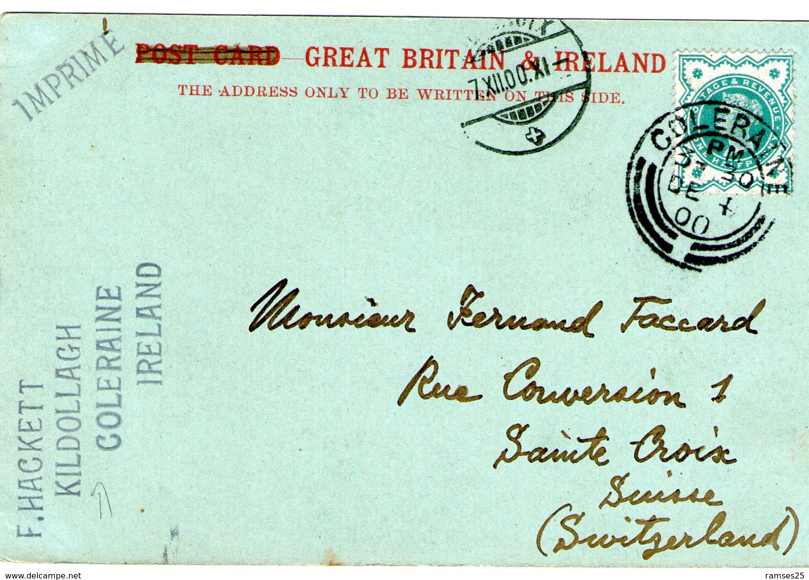 (16)  CPA  Belfast Castel Ireland 1900     (bon Etat) - Londonderry