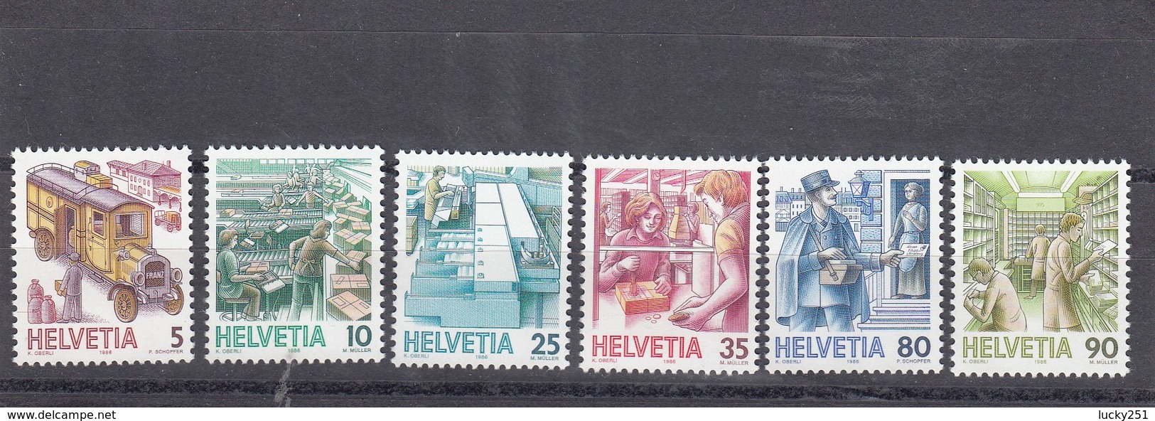Suisse - Neuf** - Série Courante - Année 1986 - YT 1250/55 - Unused Stamps