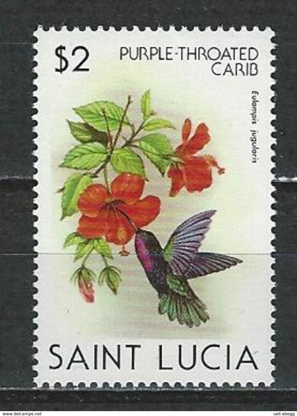 St. Lucia Mi 526 ** MNH Eulampis Jugularis - Segler & Kolibris