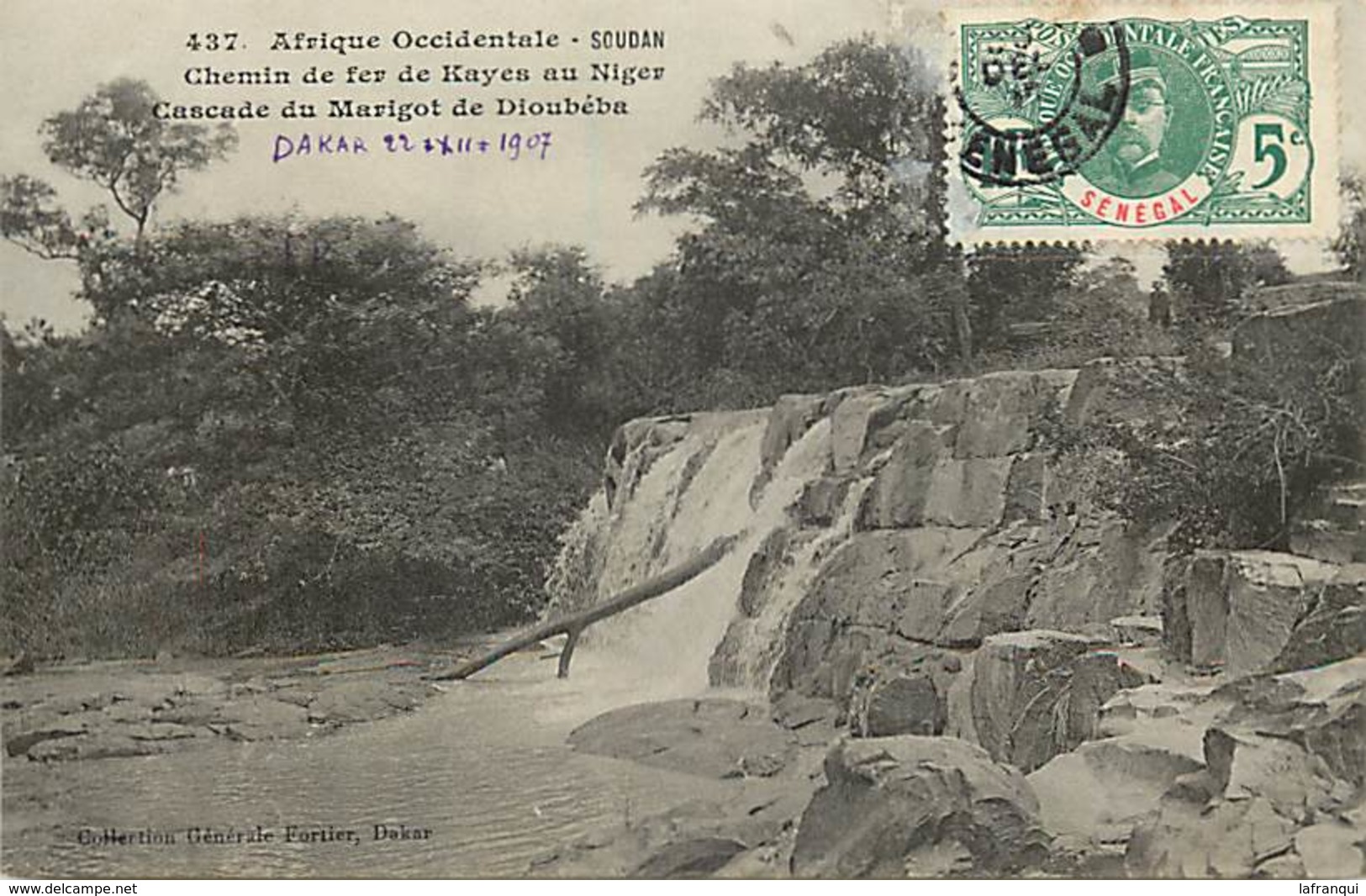 Pays Div- Ref H354- Soudan - Chemin De Fer De Kayes Au Niger  - Coll Fortier -cascade Du Marigot De Dioubeba  - - Soudan