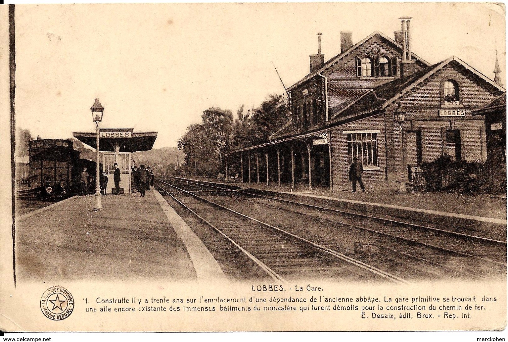 LOBBES (6540) : La Gare. Petite Animation. CPA Rare. - Lobbes