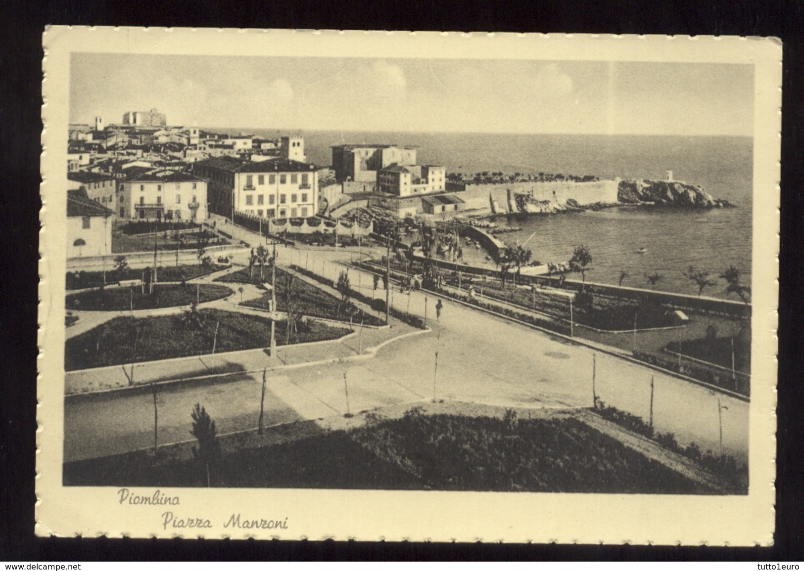 PIOMBINO - LIVORNO - ANNI 40 - PIAZZA MANZONI - Livorno