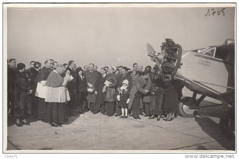 Militaria - Religieux Bénédiction Avion Farman Lorraine - Photo André Le Bourget - 1919-1938: Entre Guerres