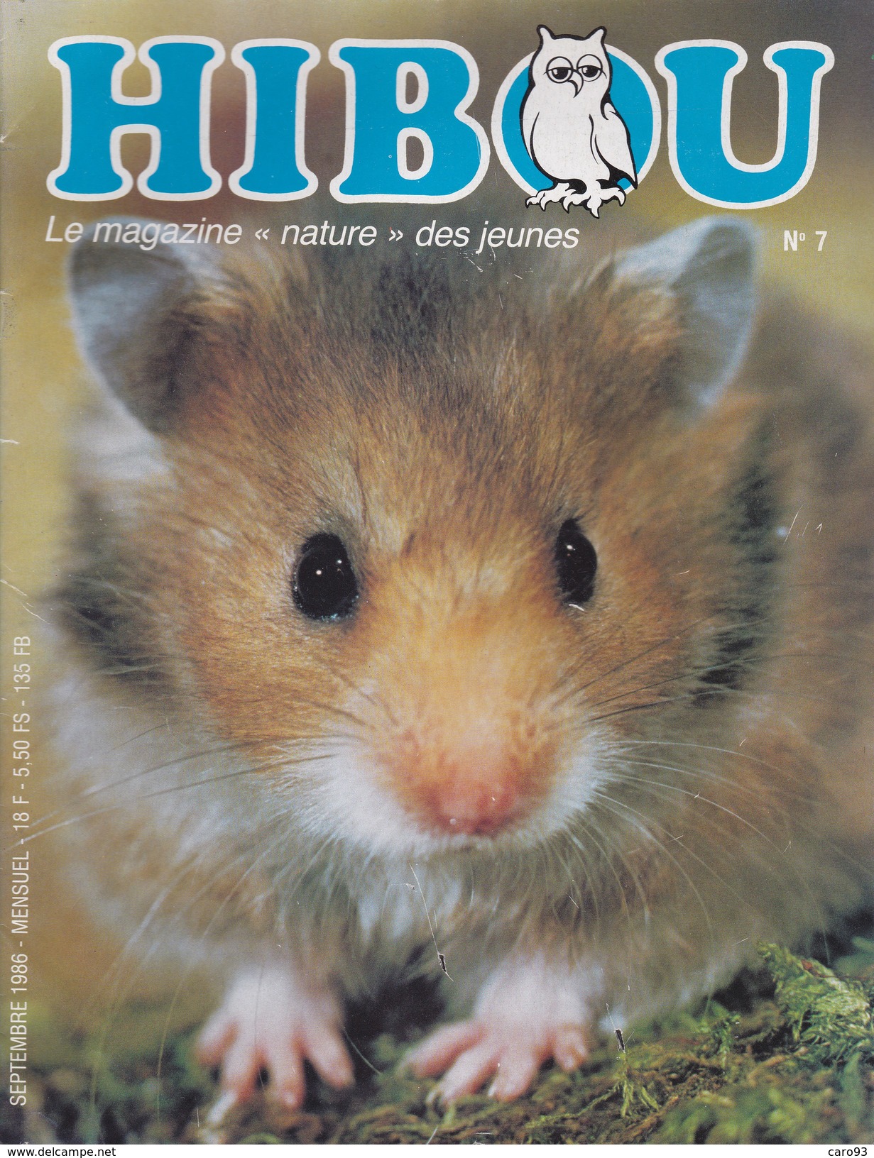 Hibou Magazine Nature Des Jeunes N° 7 De Septembre 1986. - Autres & Non Classés