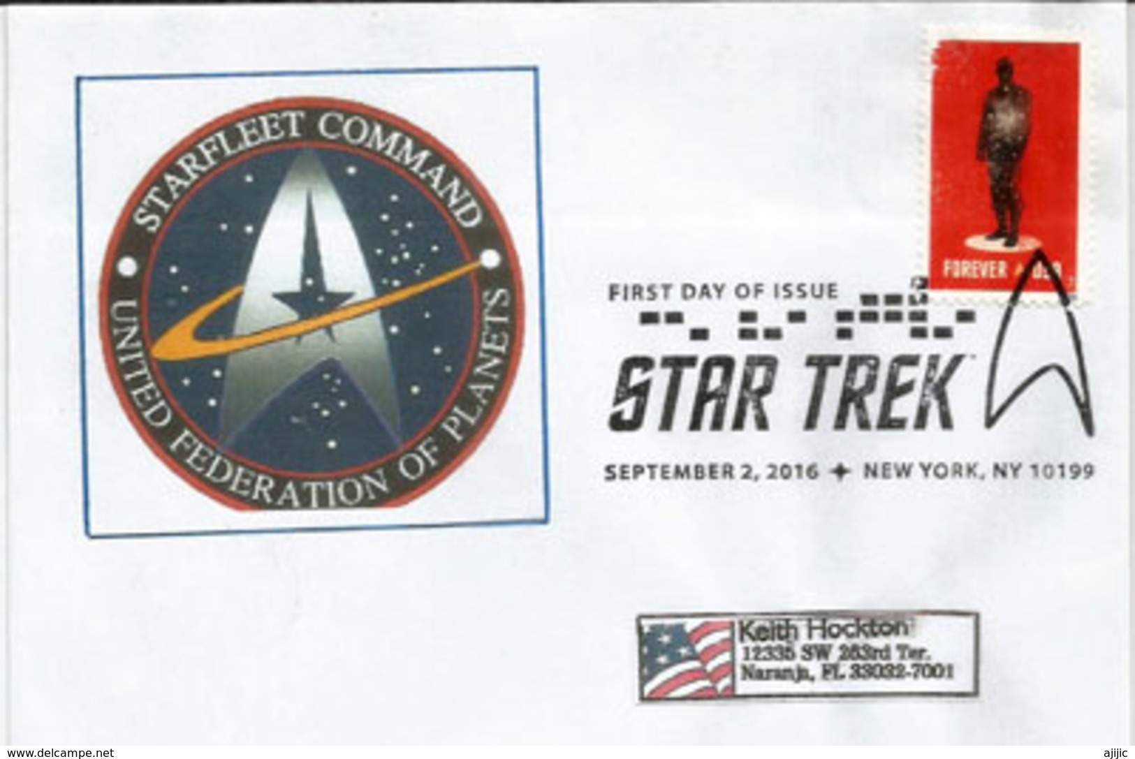 ETATS-UNIS: Star Trek: Starfleet Command, SPECIAL LETTER From New-York Addressed To Florida - Cinema