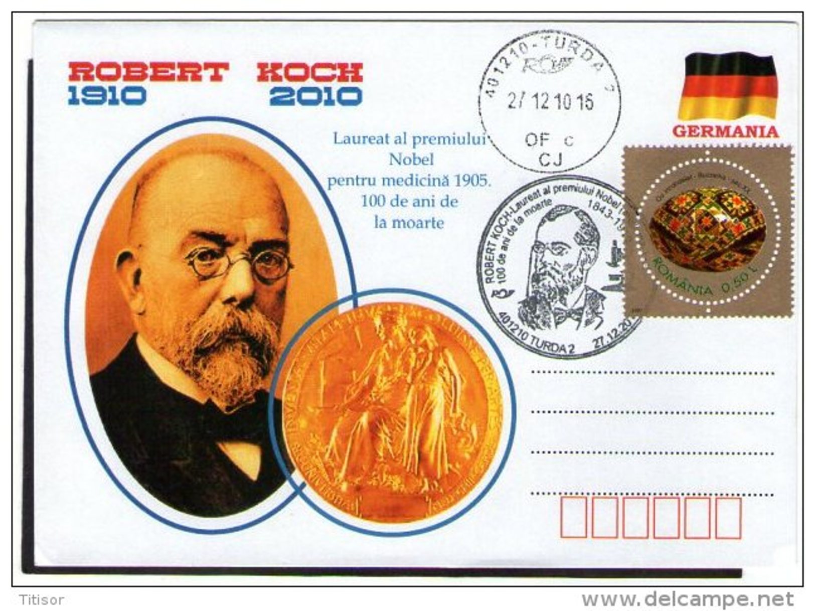 Robert Koch - Nobel Prize In Medicine 1910. Turda 2010. - Nobelpreisträger