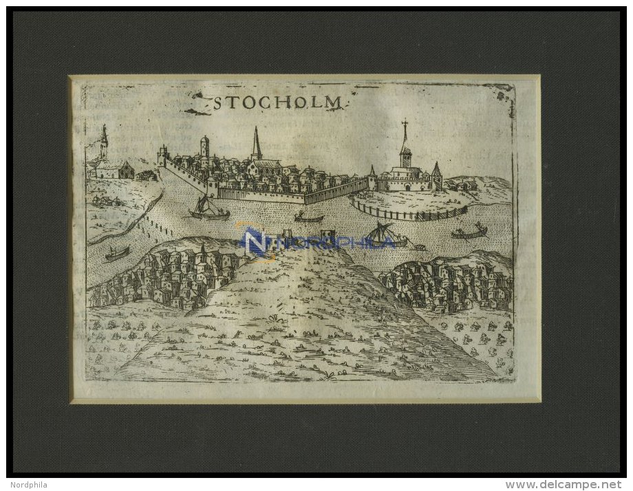 STOCKHOLM, Gesamtansicht, Kupferstich Aus Meisner`s Schatzk&auml;stlein Um 1630 - Lithographies