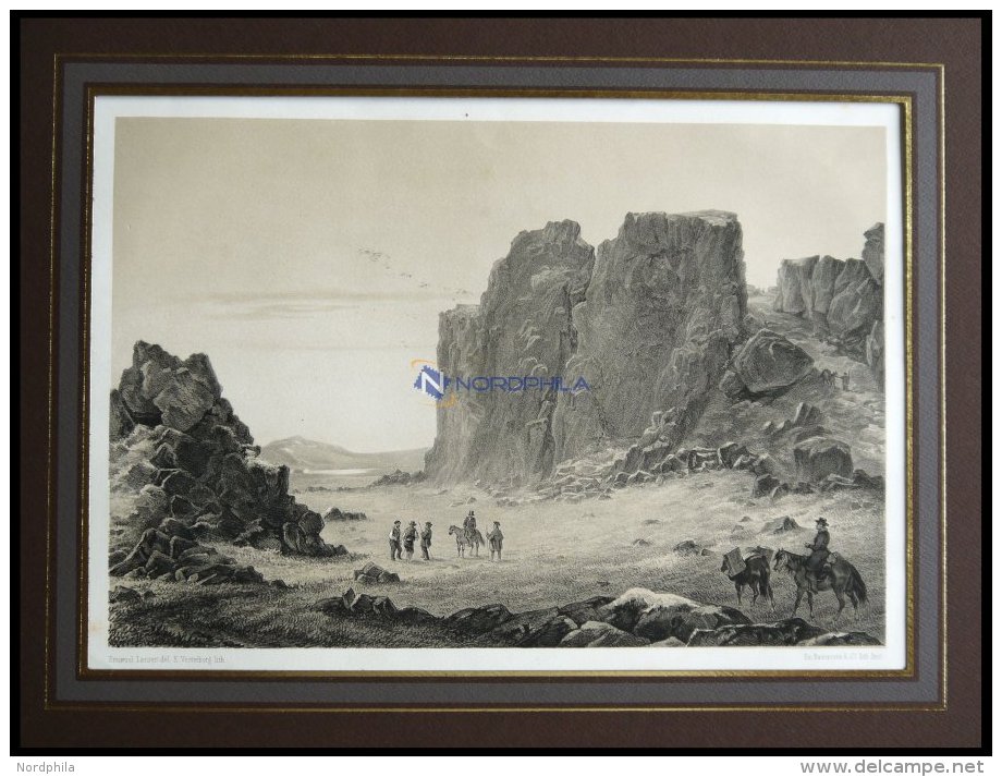 Nahe THINGELLIR (Parti Af Almannagja Med Ugsigt Til Pingvallavatn (Thingvalles&ouml;)), Blick &uuml;ber Den Alten Thingp - Lithographies