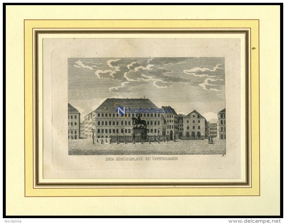 KOPENHAGEN: Der K&ouml;nigsplatz, Kupferstich Aus Strahlheims Wundermappe, 1837 - Lithographies