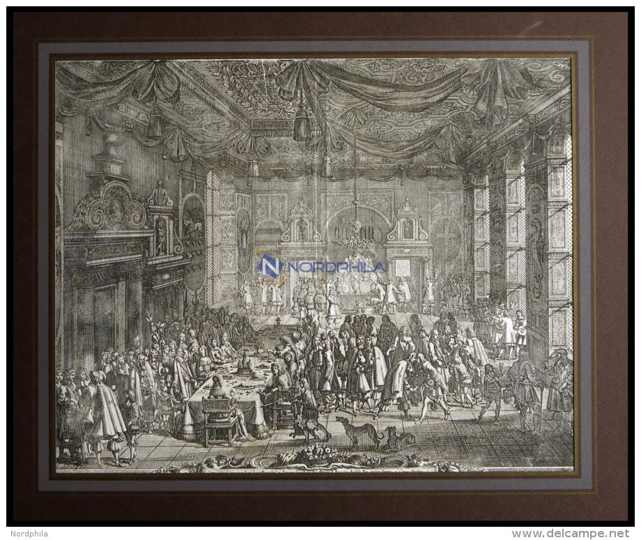 FREDERIKSBORG: Friedens=Banquet Zu Friderichsburg Vom 3. - 5. M&auml;rz 1658, Dekorative Ansicht Vom Festmahl Mit Genaue - Lithographies