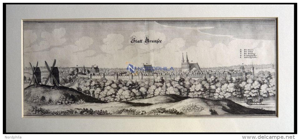GRANSEE, Gesamtansicht, Kupferstich Von Merian Um 1645 - Lithographies