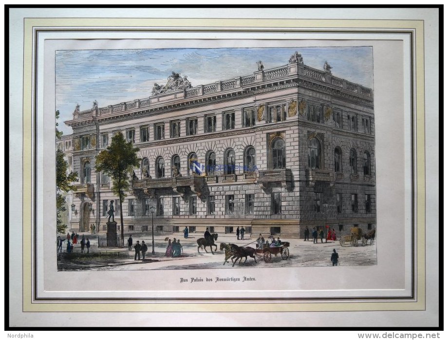 BERLIN: Das Palais Des Ausw&auml;rtigen Amtes, Kolorierter Holzstich Um 1880 - Lithographies