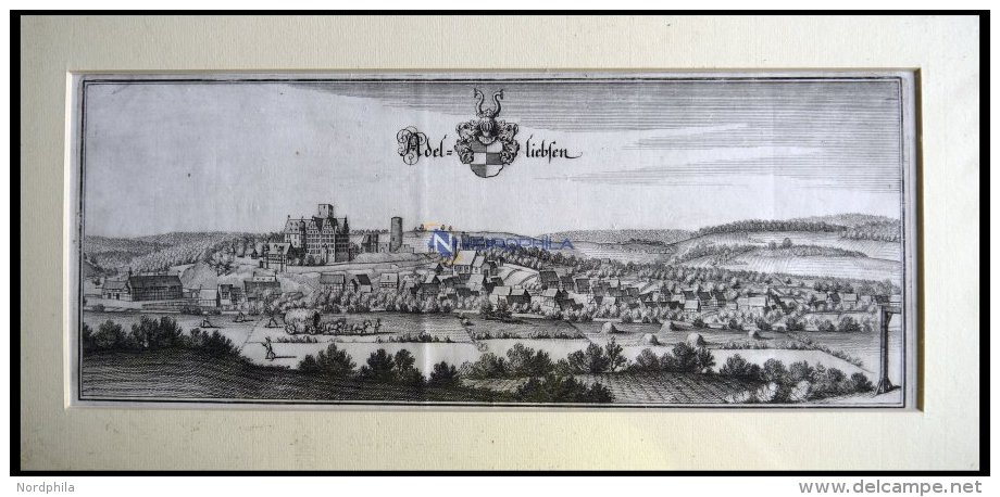 ADELEBSEN, Gesamtansicht, Kupferstich Von Merian Um 1645 - Lithographies
