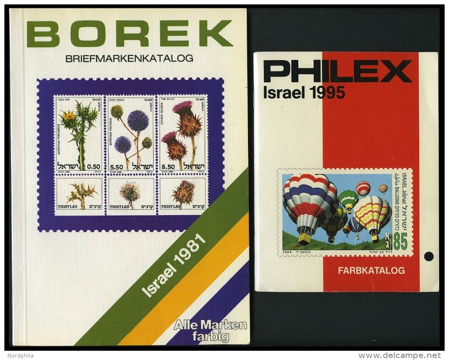 PHIL. LITERATUR Borek Briefmarkenkatalog Israel 1981 (124 Seiten) Und Philex Israel 1995 (88 Seiten), Farbige Abbildunge - Philately And Postal History