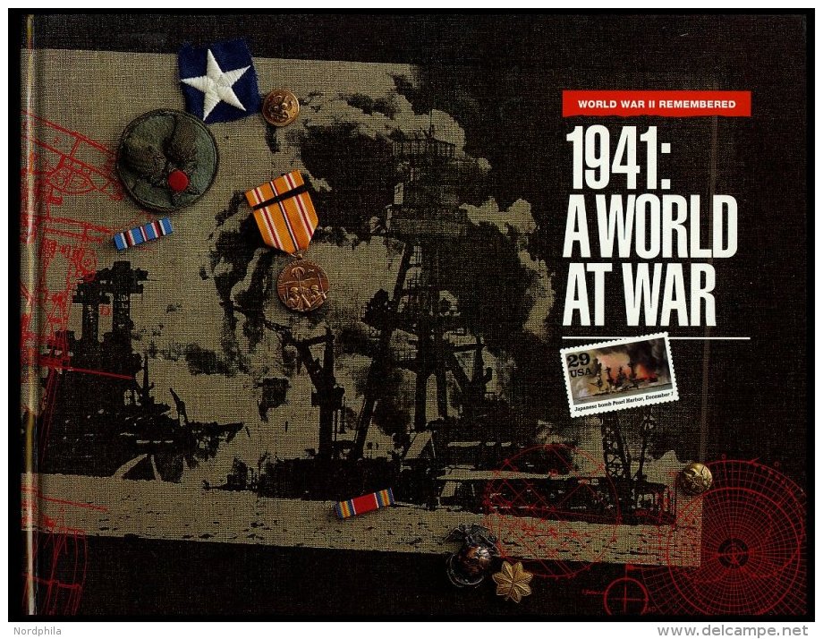 PHIL. LITERATUR 1941: A World AT War - World War II Remembred, James A. Michener, Texas Center, 40 Seiten, Gebunden - Philately