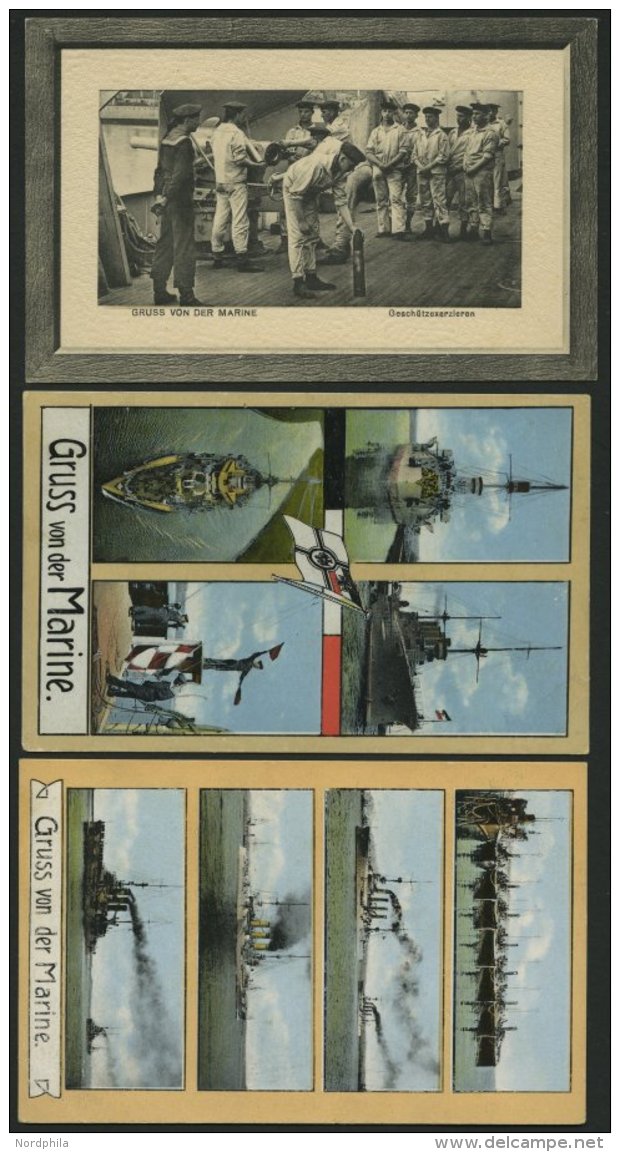 ALTE POSTKARTEN - SCHIFFE KAISERL. MARINE BIS 1918 Gruss Von Der Marine, 3 Verschiedene Karten - Warships