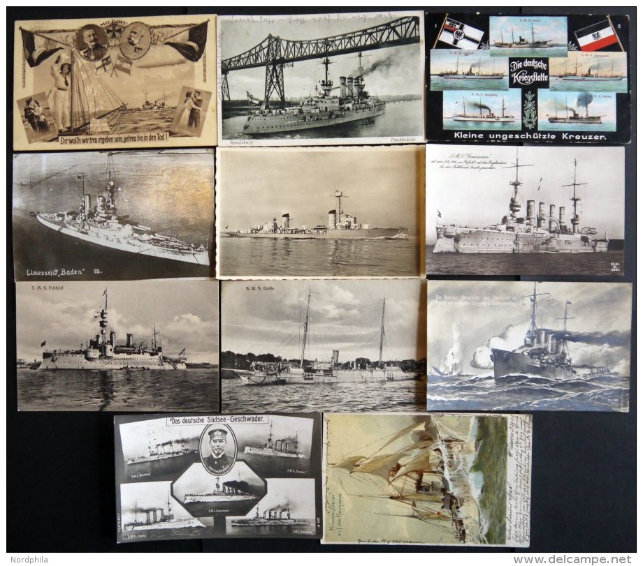 ALTE POSTKARTEN - SCHIFFE KAISERL. MARINE BIS 1918 Kriegsschiffe, 11 Verschiedene Karten - Warships