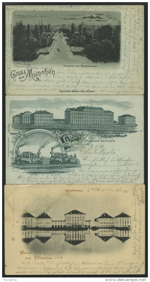 DEUTSCHLAND ETC. M&Uuml;NCHEN, 3 Verschiedene Gruss Aus.. Karten Von 1899-1902, Gebraucht - Other & Unclassified