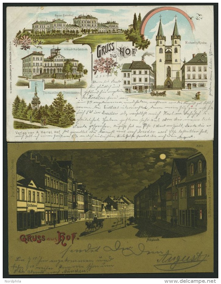 DEUTSCHLAND ETC. HOF, 2 Verschiedene Gruss Aus.. Karten Von 1899 Und 1901, Gebraucht - Other & Unclassified