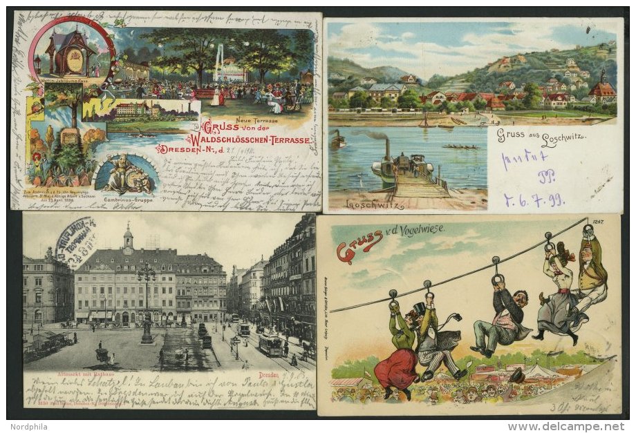DEUTSCHLAND ETC. DRESDEN, 6 Verschiedene Karten, Dabei 4 Gruss Aus.. Lithos Von 1899-1903, Gebraucht - Other & Unclassified